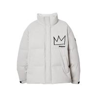 杰克·琼斯（JACK&JONES）26年秋冬季男装羽绒服立领摁扣BSQ联名背后字母刺绣潮226112058 A00月光灰 L （180）
