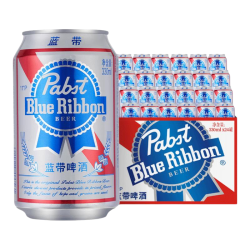 Blue Ribbon 啤酒经典11度330ml/听国产鲜黄啤酒小罐装整箱 小普蓝