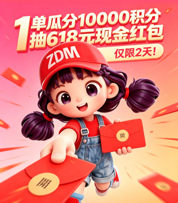 值友专享：618积分嘉年华 瓜分1万积分&抽618元现金红包！