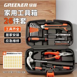 绿林 家用工具箱套装 五金手动家庭电工木工电讯维修工具套装26件套