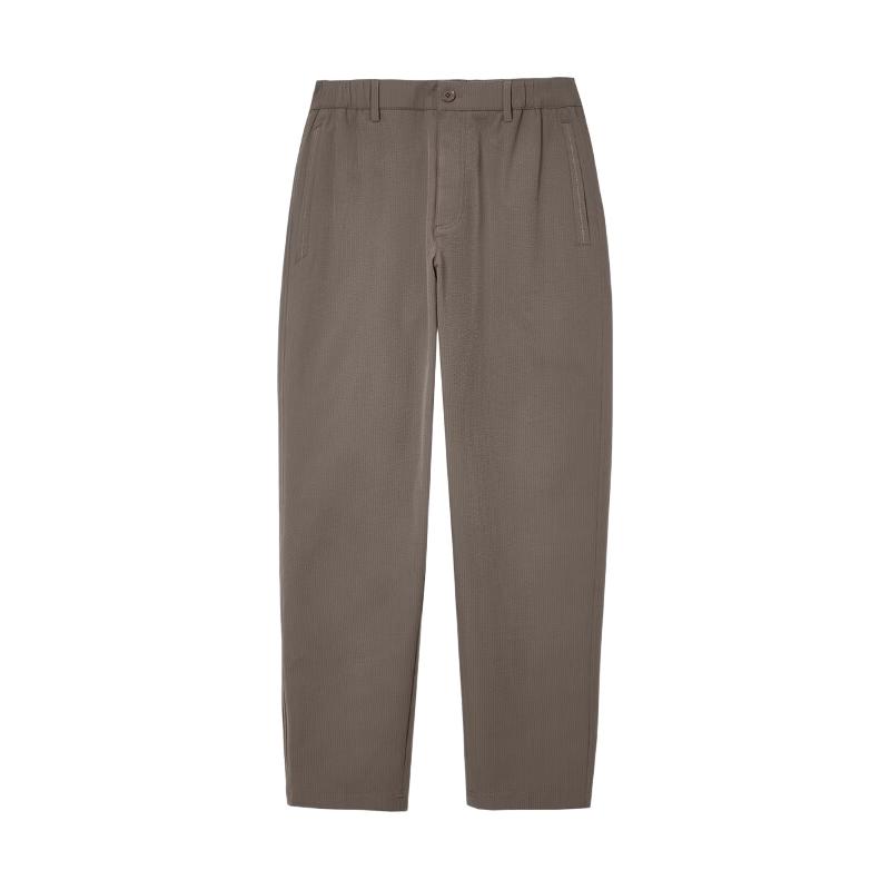JACK&JONES/杰克琼斯 泡泡纱九分裤 34码 灰棕色 男士休闲裤