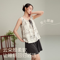 安之伴 Anzhuban 巨凉感 女士睡衣 2026款 纯棉背心短裤复古家居服套装