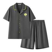 有棵树 5A抑菌纯棉男士开衫翻领家居服套装
