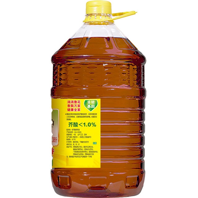 鲁花 低芥酸特香菜籽油6.38L物理压榨食用油菜油