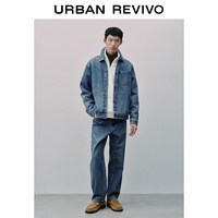 URBAN REVIVO 春季休闲水洗复古锥形牛仔裤 蓝色 29