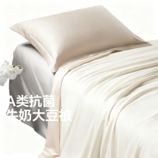 网易严选 60支全棉豆奶被50%大豆纤维A类抗菌空调被子3斤200*230cm夏被