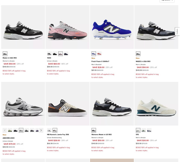 Joe's NB Outlet 精选鞋履第二件 5 折
