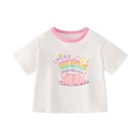 jellybaby 杰里贝比 女童撞色宽松短袖T恤