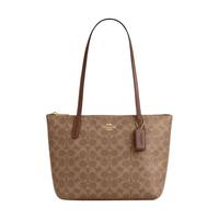 COACH 奥莱款FIONA奢侈品女包精致单肩手提包CBT18棕黄色/棕色七夕礼物