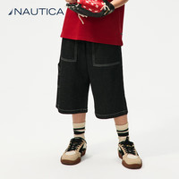 NAUTICA/诺帝卡 男童女童牛仔短裤 黑色 150cm