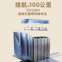 立马 H5 1500W大功率 海岸灰 72V22A 电动摩托车