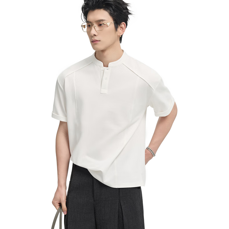Earl Joel/伯爵卓尔 T623097 耀夜黑 XL 男士短袖T恤
