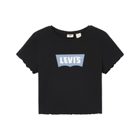 Levi's/李维斯 女士美式短款休闲宽松LOGO短袖T恤 黑色 S
