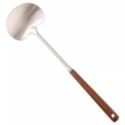 不锈钢蘑菇铲 升级加厚款大号 木柄锅铲36*10cm