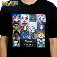 英雄联盟 Tokidoki X 双城之战T恤黑色短袖男女同款游戏周边