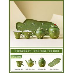 灵沐 陶瓷功夫茶具套装办公室一壶二杯