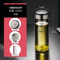 希诺 单层加厚玻璃杯 带滤网 本色 530ml