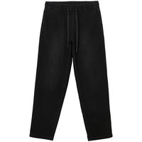 JACK&JONES/杰克琼斯 抽绳腰纯色宽松牛仔裤 男 W30/L30 黑色