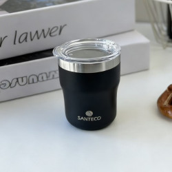 HAERS 保温杯女大容量水杯男不锈钢便携车载办公室泡茶杯子t 黑300ml