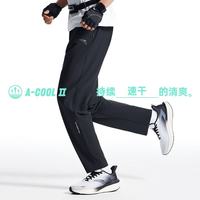 安踏 速干透气 黑色 L 男式梭织运动长裤