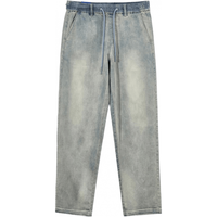 JACK&JONES/杰克琼斯 夏季男装牛仔裤 磨白弹力阔腿长裤 W36/L32