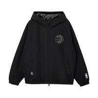 杰克·琼斯（JACK&JONES）26年春季棉服宽松连帽双头拉链NBA联名布鲁克林球队上衣226109003 E40黑色 M （175）