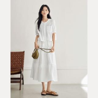 DUIBAI/对白 夏装镂空刺绣贴袋女式短袖衬衫