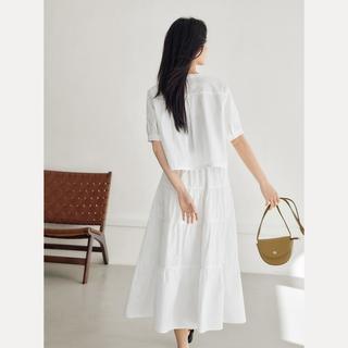 DUIBAI/对白 夏装镂空刺绣贴袋女式短袖衬衫