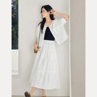 DUIBAI/对白 夏装镂空刺绣贴袋女式短袖衬衫