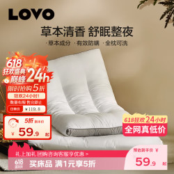 LOVO 罗莱生活 防螨可水洗草本枕枕头决明子颈椎枕芯草本护颈枕 防螨决明子枕-