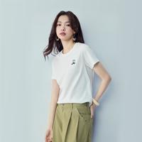 GIORDANO/佐丹奴 夏季熊猫刺绣纯棉女士T恤