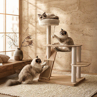 LAZY CAT ISLAND 懒猫岛实木猫爬架