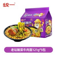 统一 方便面 老坛酸菜牛肉面121g*5包