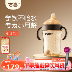 世喜 婴儿学饮杯水杯7个月+宝宝鸭嘴杯PPSU喝水奶瓶牛奶吸管杯300ml 吸管杯 300ml 7月+