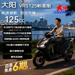 大阳电动车 VRS125 标准版 燃油踏板摩托车 哑闪黑