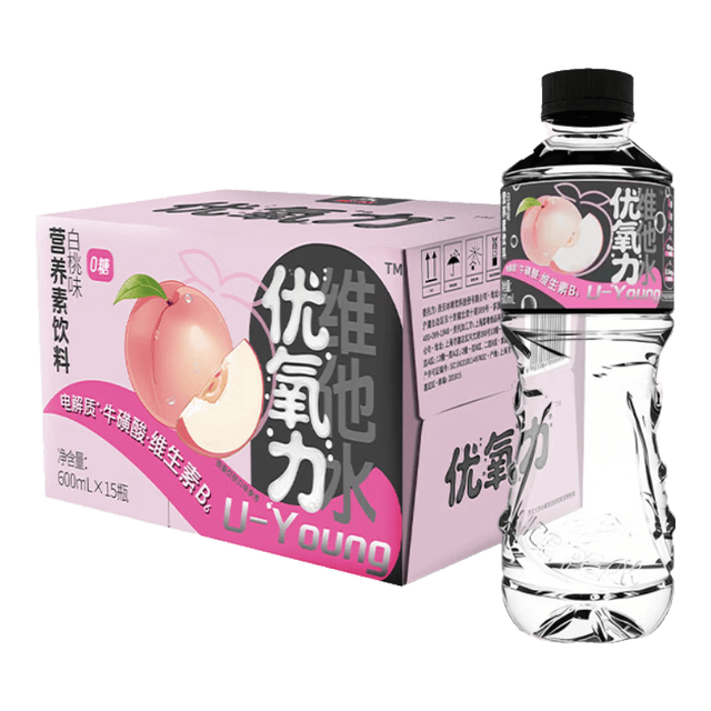 冰峰 ICEPEAK）无糖白桃味电解质饮料 0糖0脂0卡添加维C 牛磺酸600ml*15瓶 整箱装