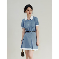 自巧 小个子设计感时髦衬衫短裙套装女夏季新款显瘦气质半身裙