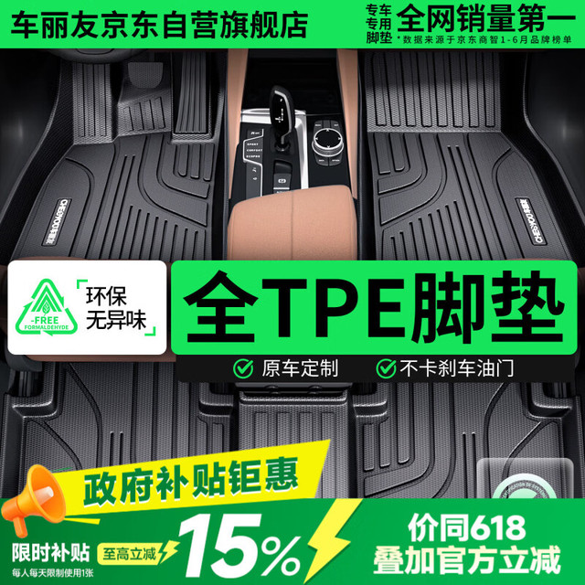 车丽友 零跑a10 比亚迪汉l 宋plus 秦海豚l8 理想l6 TPE汽车脚垫 全包围