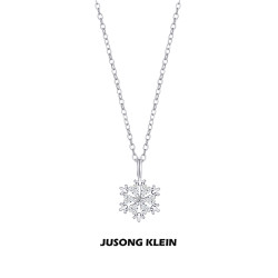 Jusong klein 冬日序章系列 钛钢雪花项链 时尚简约锁骨链