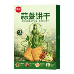 伟龙 蒜苔饼干火爆鱿鱼味休闲解馋网红蒜薹小零食官方旗舰宿舍即食薄脆 蒜薹饼干180g*1盒