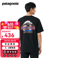 Patagonia 男士混纺棉巨浪LOGO短袖T恤 BLK XS