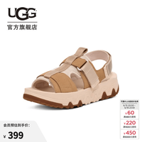 UGG 女士时尚舒适厚底露趾魔术贴束带休闲凉鞋 1167496