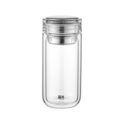 富光 双层玻璃杯 高硼硅茶水分离 500ml