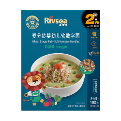 禾泱泱 婴幼儿面条 麦分龄软数字面 彩蔬味 180g