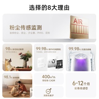 米家 空气净化器5 家用室内甲醛宠物烟尘净化机