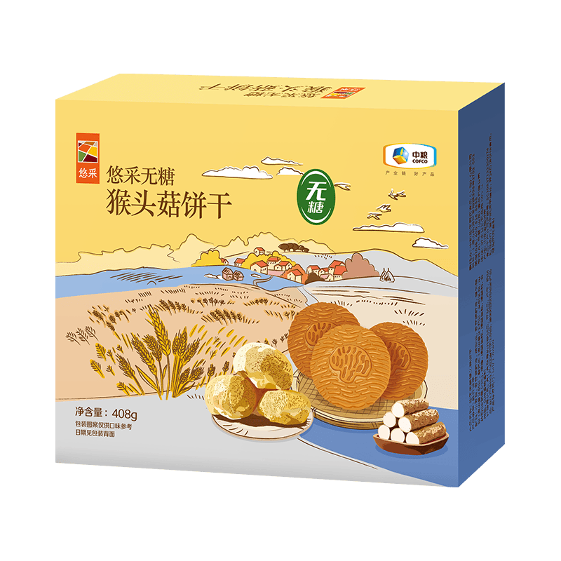悠采 猴头菇无糖饼干 408g