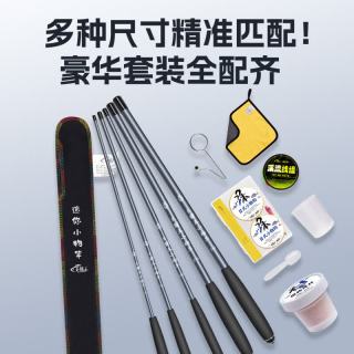 小物钓鱼竿新手入门迷你小手竿超轻硬儿童鱼竿鳑鲏短节溪流竿 2.1米基础套装