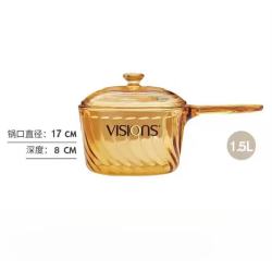 VISIONS 晶彩玻璃锅 透明锅 2.25L/3.5L 17.5cm
