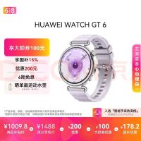 国家补贴、今日必买：华为 WATCH GT 6 智能手表 41mm 流光紫 氟橡胶表带（北斗、GPS、血氧）