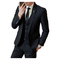罗蒙 男士西服套装 黑色 双扣 西服 西裤 衬衫 2XL